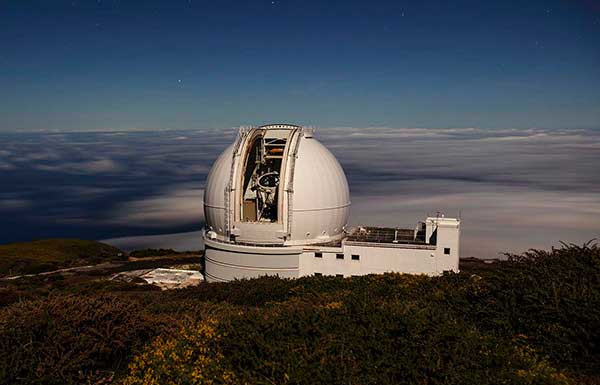 The William Herschel 4.2m telescope on the island of La Palma.